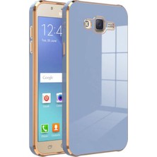 Case World Samsung Galaxy J7 Core Kapak Kamera Korumalı Lazer Kesim Lüx Silikon Kılıf - Petrol Mavisi