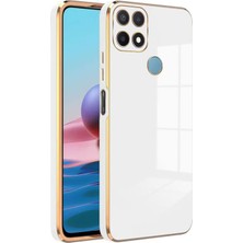 Case World Oppo A15 Kapak Kamera Korumalı Lazer Kesim Lüx Silikon Kılıf -Beyaz