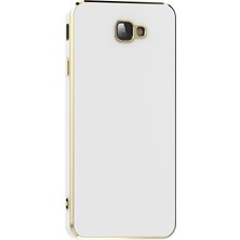 Caseart Samsung Galaxy J7 Prime Kapak Kamera Korumalı Lazer Kesim Lüx Silikon Kılıf -Beyaz