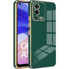 Caseart Oppo A55 Kapak Kamera Korumalı Lazer Kesim Lüx Silikon Kılıf - Yeşil