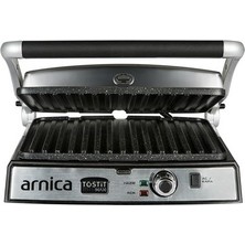 Arnica 6 Dilim Kapasiteli Granit 2000 W 5 Isı Kademeli Yağ Hazneli Tost Makinesi, Inox