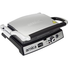 Arnica 6 Dilim Kapasiteli Granit 2000 W 5 Isı Kademeli Yağ Hazneli Tost Makinesi, Inox