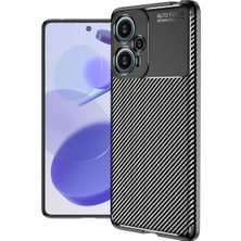 HEPTEKİLETİŞİM Xiaomi Poco F5 Kılıf Kamera Çıkıntılı Karbon Fiber Dokulu Renk Atmaz Koruyucu Kapak (Negro)