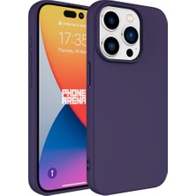 CoverZone iPhone 15 Pro ile Uyumlu Kılıf Kadife Iç Yüzey Silikon Z-Mara Lansman Vieri Kılıf Derin Mor