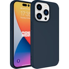 CoverZone iPhone 15 Pro ile Uyumlu Kılıf Kadife Iç Yüzey Silikon Z-Mara Lansman Vieri Kılıf Lacivert