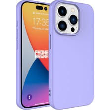 CoverZone iPhone 15 Pro ile Uyumlu Kılıf Kadife Iç Yüzey Silikon Z-Mara Lansman Vieri Kılıf Lila