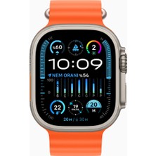 Apple Watch Ultra 2 Gps + Cellular, 49MM Titanyum Kasa Turuncu Ocean Kordon MREH3TU/A