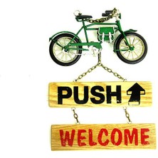 Peanelife Dekoratif Metal Kapı Yazısı Bisiklet Vintage Dekoratif