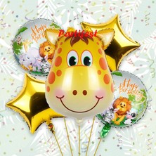 Parti Station Safari Hayvanlar Yaş Balon Set Safari Konsept Helyum Balon Set Safari Doğum Günü Set