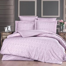 Maxstyle Jakarlı Saten Elsa Gül Kurusu Double Nevresim Takımı