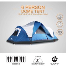 Begin Power Mobihome Domehike 6 Kişilik Otomatik Çadır-Mavi