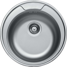 Krom Evye Rondo EC145 Dekorlu Yuvarlak Ankastre Evye