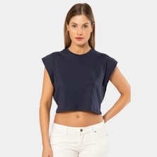 Wtshirt Türen Kadın Vatka Görünümlü Crop T-Shirt