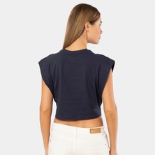 Wtshirt Türen Kadın Vatka Görünümlü Crop T-Shirt