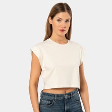 Wtshirt Türen Kadın Vatka Görünümlü Crop T-Shirt