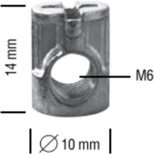 Ayder Mobilya Aksesuarları Silindir Somun M6 10X14 Çinko ( 10 Adet )