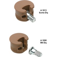 Ayder Mobilya Aksesuarları Gömme Raf Pimi Sunta Diş Krem (18 mm Sunta)