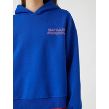 Lala Mavi Kapüşonlu Sweatshirt