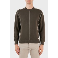 Emporio Armani Yünlü Jakarlı Çizgi Desenli Bisiklet Yaka Regular Fit Kazak Erkek Kazak 6R1MX3 1mozz 0440