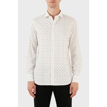 Emporio Armani Pamuklu Logo Desen Baskılı Regular Fit Gömlek Erkek Gömlek 6R1C86 1nmvz F1D8
