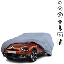 Teksin Citroen C4 3 Hatchback (2020-) Araba Brandası Miflonlu Su Geçirmez 4 Mevsim Araba Brandası