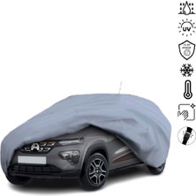 Teksin Dacia Spring (2021-) Araba Brandası Miflonlu Su Geçirmez 4 Mevsim Araba Brandası
