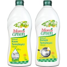 Mom's Green 2'li Set Bitkisel Elde Bulaşık Temizleyici Limon - Mutfak Krem Temizleyici Limon 2x 750 ml