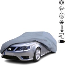 Teksin Saab 9-3 Station Wagon Araba Brandası Miflonlu Su Geçirmez 4 Mevsim Araba Brandası