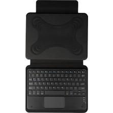 HEPTEKİLETİŞİM 10-11" Inç Universal Tüm Modellere Uyumlu Border Keyboard Bluetooth Bağlantılı Standlı Klavyeli Tablet Kılıfı