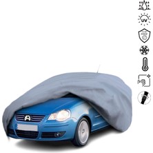 Teksin Volkswagen Polo 4 9n (2001-2009) Araba Brandası Miflonlu Su Geçirmez 4 Mevsim Araba Brandası