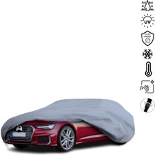 Teksin Audı A6 C8 Long Sedan (2019-) Araba Brandası Miflonlu Su Geçirmez 4 Mevsim Araba Brandası