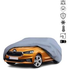 Teksin Skoda Fabia 4 Hatchback (2021-) Araba Brandası Miflonlu Su Geçirmez 4 Mevsim Araba Brandası