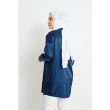 Foremia Saten Tunik-Lacivert