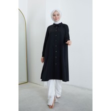 Foremia Dabıl Uzun Tunik-Siyah