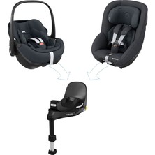 Maxi-Cosi Pebble ve Pearl 360 Dünyanın İlk Kızaklı, Araç Dışına Çıkabilen Dönebilen İsofix Bazalı 0-13 Kg Ana Kucağı ve 0-18 Kg Oto Koltuğu Graphite