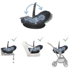 Maxi-Cosi Pebble ve Pearl 360 Dünyanın İlk Kızaklı, Araç Dışına Çıkabilen Dönebilen İsofix Bazalı 0-13 Kg Ana Kucağı ve 0-18 Kg Oto Koltuğu Graphite