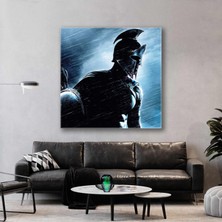 SML Tablo Gece Yağmur Altında Gladyatör Kare Kanvas Tablo
