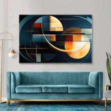 Sarı Daireler Dekoratif Abstract Yatay Kanvas Tablo