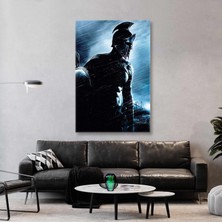 Gece Yağmur Altında Gladyatör Dikey Kanvas Tablo