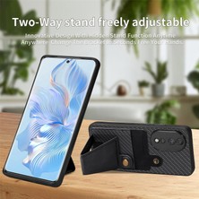 Hongshou Honor 80 Için Karbon Fiber Cüzdan Flip Kart Telefon Kılıfı (Yurt Dışından)