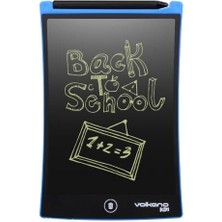 Volkano Doodle Writing Tablet LCD 8.5 Inç Dijital Kalemli Çizim Yazı Tahtası Grafik Not Yazma Eğitim Tableti Mavi VK-850-BL