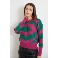Foremia Desenli Crop Kazak-Fuşya