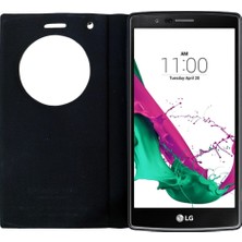 Smart Tech Lg G4 Pencereli Mıknatıslı Kapaklı Sunni Deri Lüx Magnum Kılıf Siyah