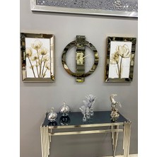 Pupilla Home Gold Aynalı Gelincik Tablo ve Venüs Saat Set