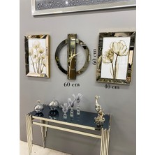 Pupilla Home Gold Aynalı Gelincik Tablo ve Venüs Saat Set