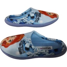 Gezer Kız Mavi Prenses Figürlü Ev Içi Ultra Hafif Kaymaz Taban Kız Çocuk Terliği