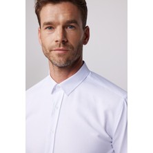 Tudors Modern Slim Fit Pamuklu Kolay Ütü Armürlü Erkek Gömlek