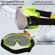 Badem10 Kayak Gözlüğü Değiştirebilir Camlı Güneş Kar Gözlük Gümüş Snowboard Glasses Gözlük