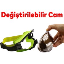 Badem10 Kayak Gözlüğü Değiştirebilir Camlı Güneş Kar Gözlük Gümüş Snowboard Glasses Gözlük