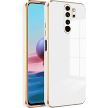Kzy Xiaomi Redmi Note 8 Pro Kapak Kamera Korumalı Lazer Kesim Lüx Silikon Kılıf -Beyaz